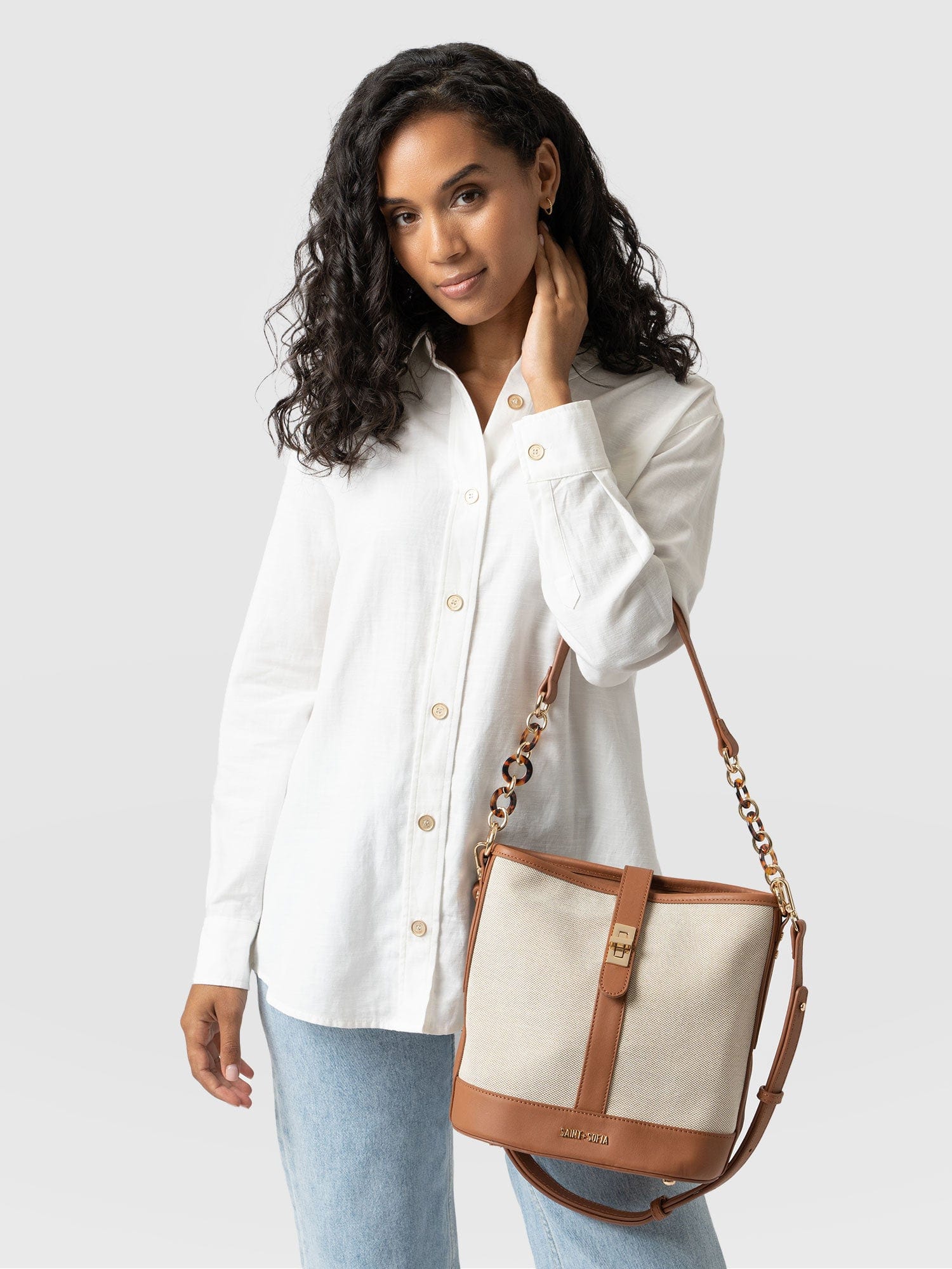 Finsbury Bucket Bag Brown - Women's Bucket Bags | Saint + Sofia® USA